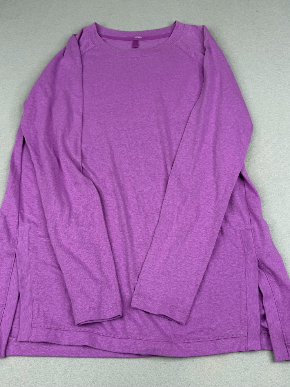 Lou & Grey Purple Tunic Top XS Long Sleeve Side Slit Soft Knit NWOT